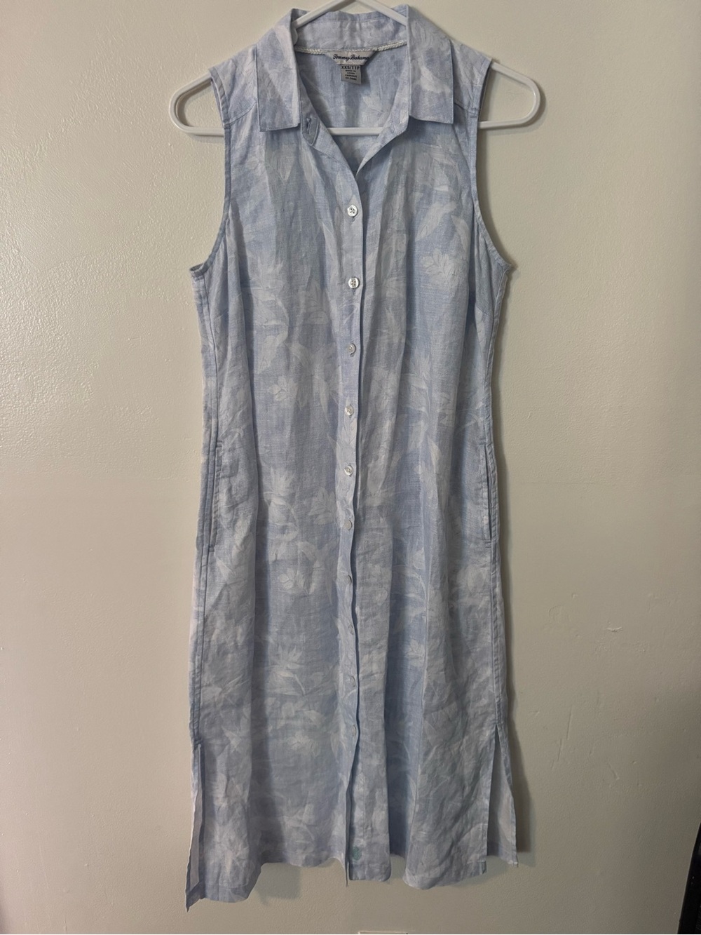 Tommy Bahama 100% Linen Midi Dress Tropical Floral XXS - Picture 2 of 9